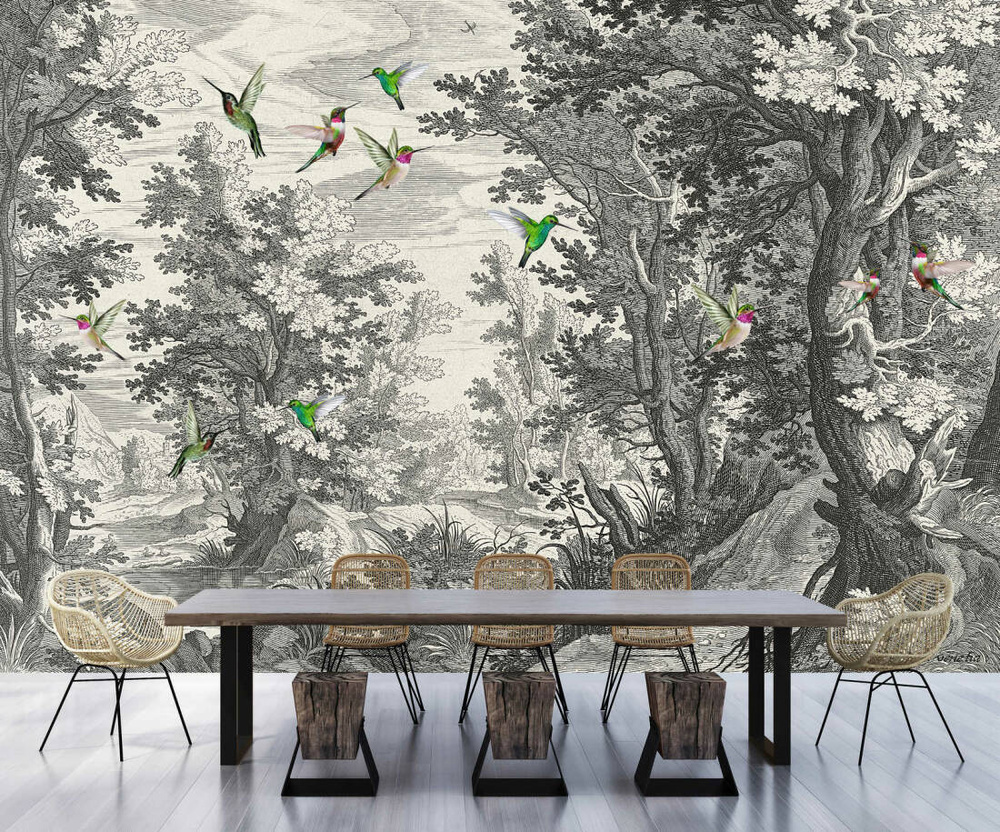 Shop - Fancy Forest Mural - Birds | Annandale Wallpapers